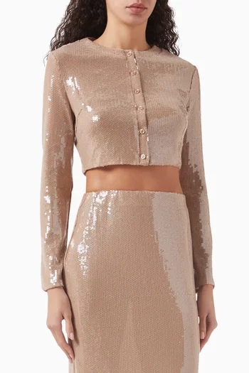 Celestial Embellished Crop Cardigan