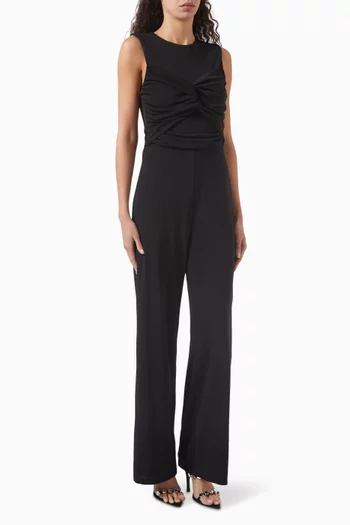 Eavesdrop Ruched Jumpsuit in Matte-jersey