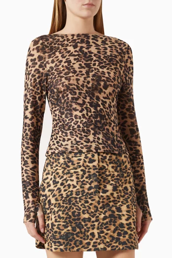 Prowl Leopard-print Top in Mesh