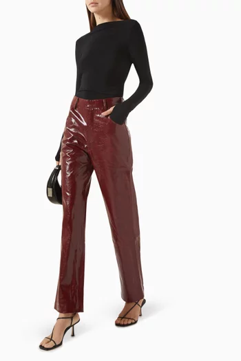 Outspoken Straight-leg Pants in Faux Leather