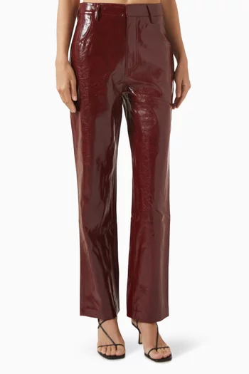 Outspoken Straight-leg Pants in Faux Leather