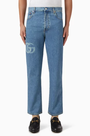Laser Double G Jeans in Denim