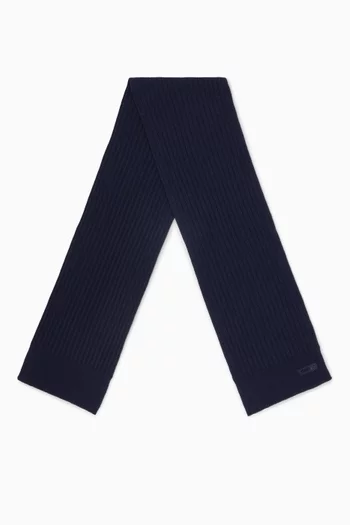Rib-knit Scarf in Wool
