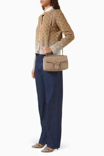 Small GG Marmont Shoulder Bag in Matelassé Chevron Leather