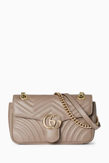 Small GG Marmont Shoulder Bag in Matelassé Chevron Leather