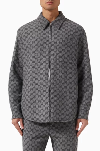 GG Zip Overshirt in Brushed Flannel