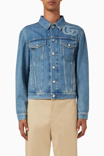 Lasered Double G Jacket in Denim