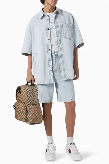 Lasered Shorts in Denim