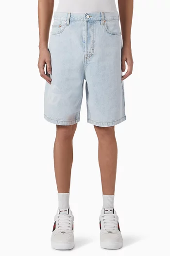 Lasered Shorts in Denim