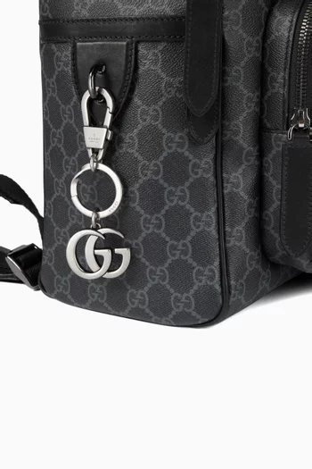 GG Keychain in Silver-tone Metal