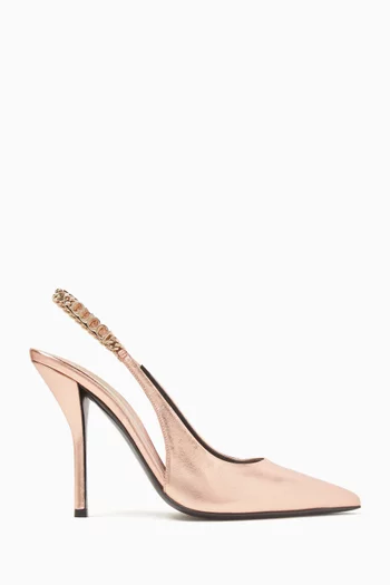 Signoria 105 Slingback Pumps in Metallic Leather