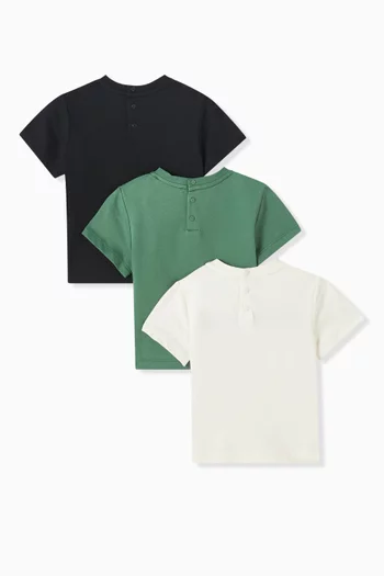 Logo T-shirts in Cotton, Set of 3