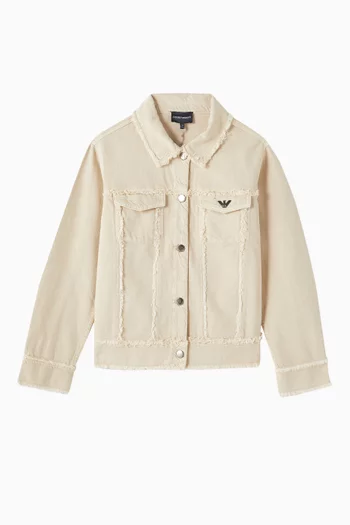 جاكيت دينم بشرّابات وأزرار