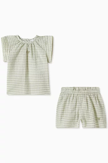 Gingham Top & Shorts Set