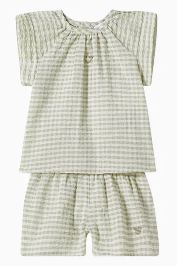 Gingham Top & Shorts Set