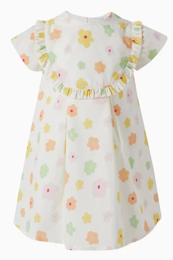 Floral-print Dress in Cotton-poplin