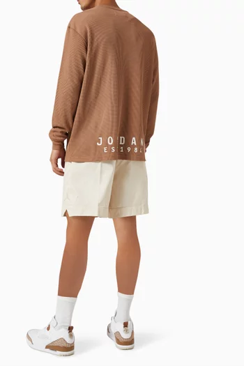 Waffle-knit Long-sleeve Top