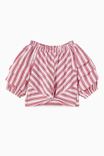 Jagger Ruched-sleeve Top