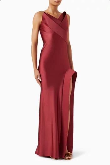 Strapless Gown in Stretch-jersey