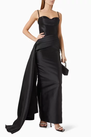 Draped Gown in Stretch Lycra-jersey