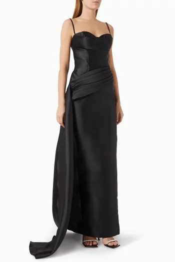 Draped Gown in Stretch Lycra-jersey