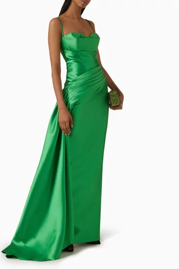 Draped Gown in Stretch Lycra-jersey
