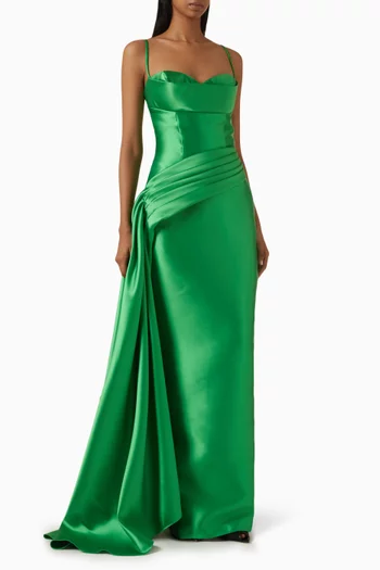 Draped Gown in Stretch Lycra-jersey