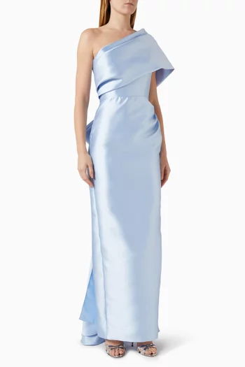 One-shoulder Bow Gown