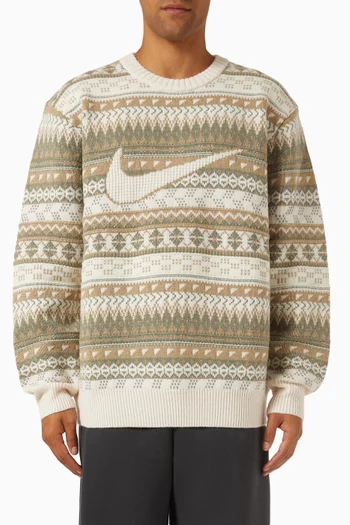 Life Fair Isle Swoosh Sweater in Wool-blend