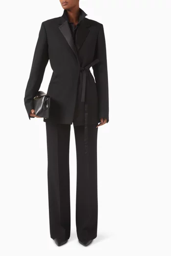 Flared-leg Pants in Wool-blend