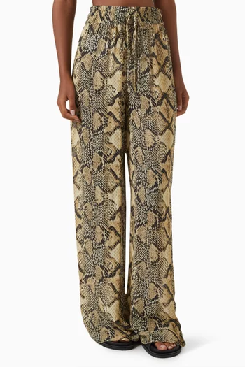 Wide-leg Pants in Viscose Georgette