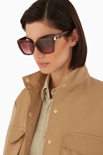 نظارة شمسية كبيرة بشكل حرف D أسيتات