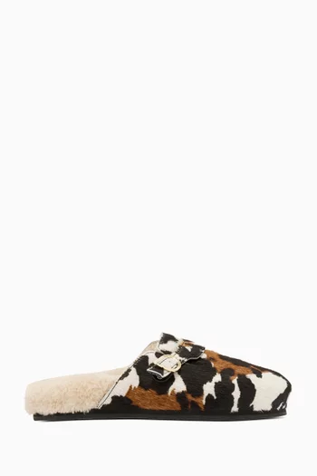 Vasilitsa Flats in Shearling & Pony Hair