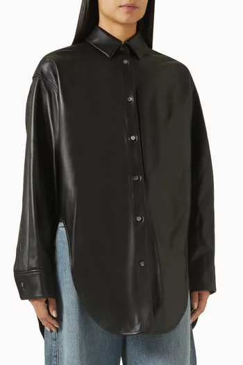 Curve-hem Shirt in Nappa Lambskin