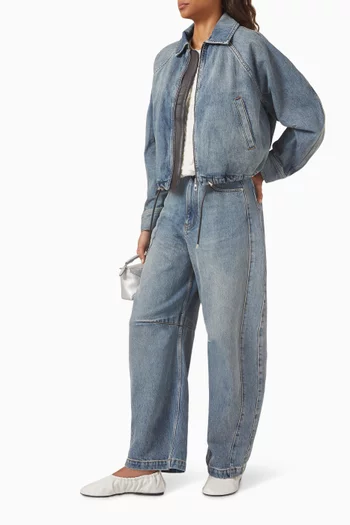 Balloon Zip Jacket in Denim