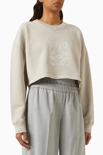 Anagram Cropped Sweatshirt in Cotton-jersey