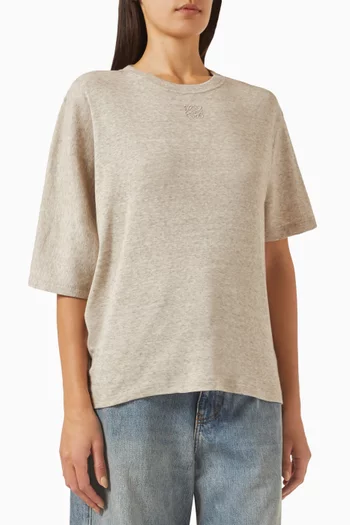Draped T-shirt in Cotton Blend