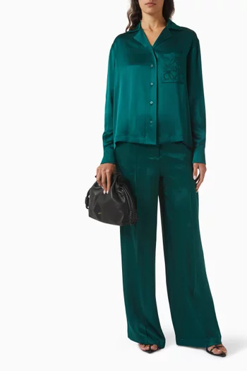 Pyjama Blouse in Silk Satin