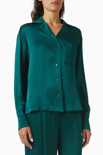 Pyjama Blouse in Silk Satin