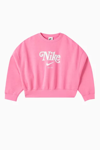 Cropped Sweatshirt in Fleece