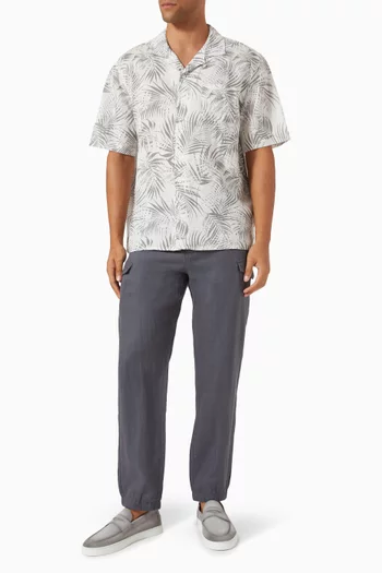 Cargo Jogger Pants in Stretch Linen