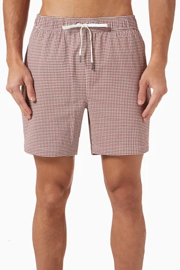 Charles 7" Checked Swim Shorts