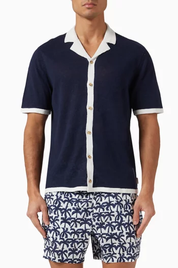 Camp Collar Shirt in Linen-knit