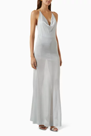 Open-back Maxi Dress in Viscose