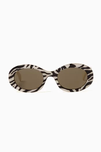 Triomphe Oval Sunglasses in Acetate