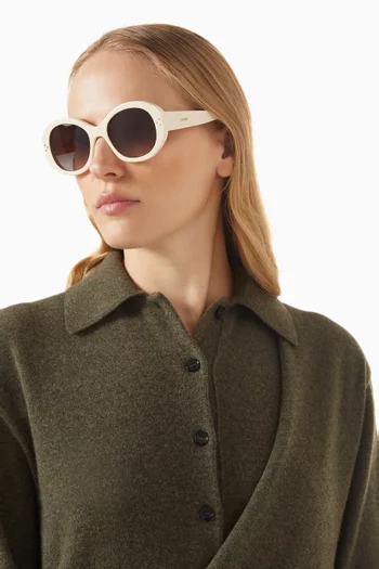 Bold 3 Dots Round Sunglasses in Acetate