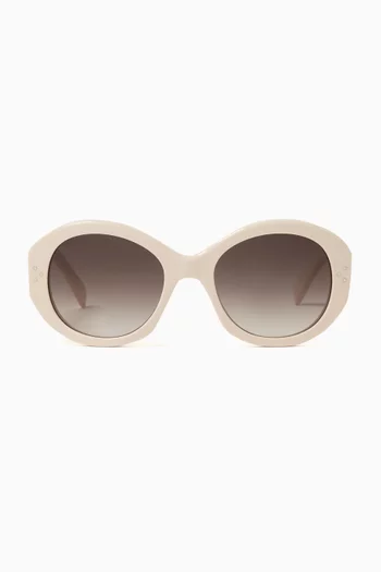 Bold 3 Dots Round Sunglasses in Acetate