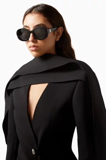 Triomphe Round Sunglasses in Acetate