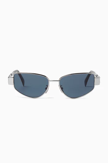 Triomphe Irregular Sunglasses in Metal