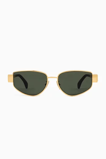 Triomphe Irregular Sunglasses in Metal